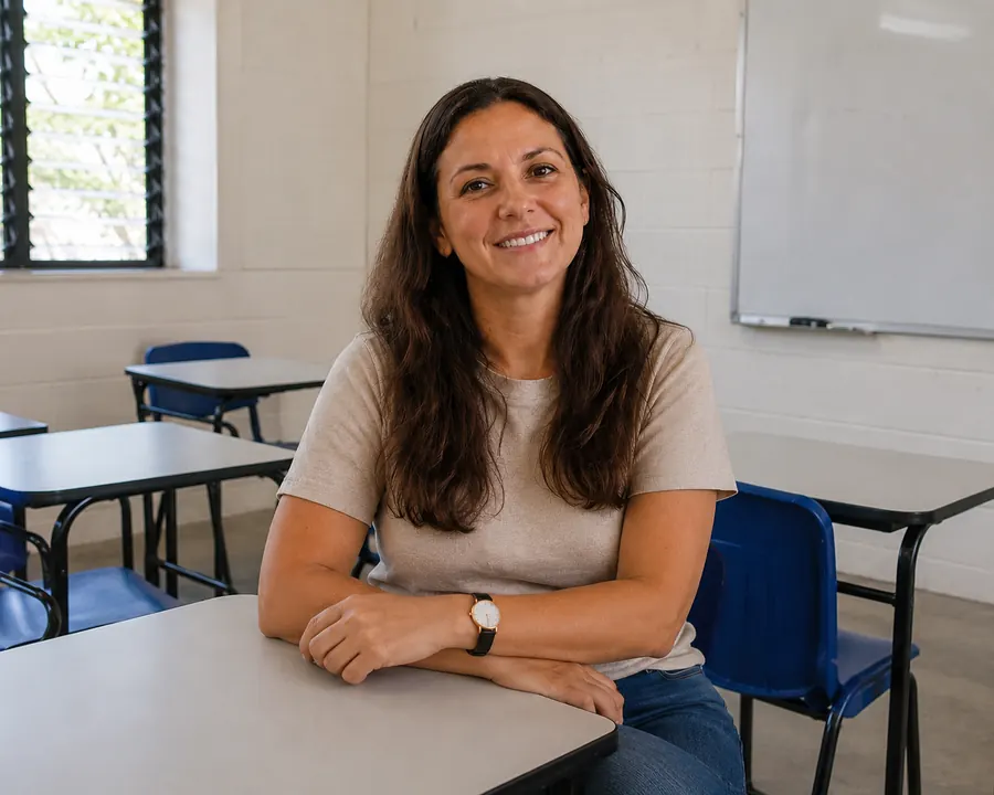 Aline Fernandes, criadora dos recursos pedagógicos